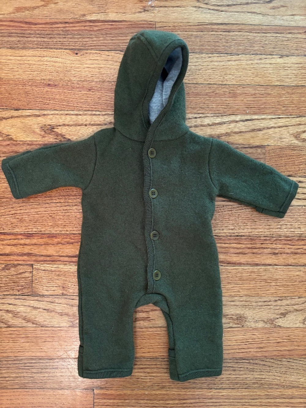 Disana Green Boiled Wool Jumpsuit 0-3 mos